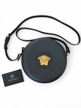 Versace Medusa Leather Round Camera Bag.